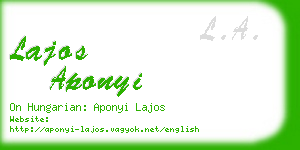 lajos aponyi business card